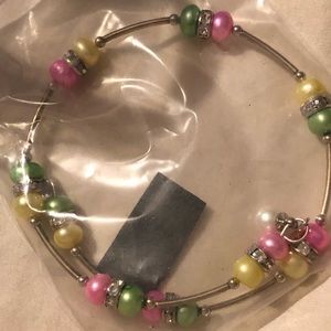 Vantel Pearls sherbet wrap bracelet